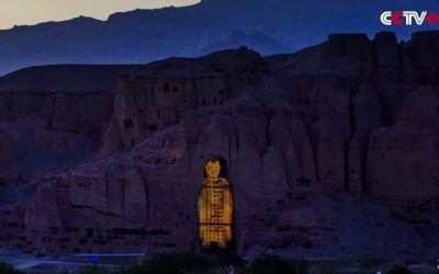 3D projection digital signage restores destroyed Buddhas